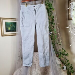 Boden Chino Pants Women's Size 6P Cotton Dove Grey Pockets Straight Leg 25" Long